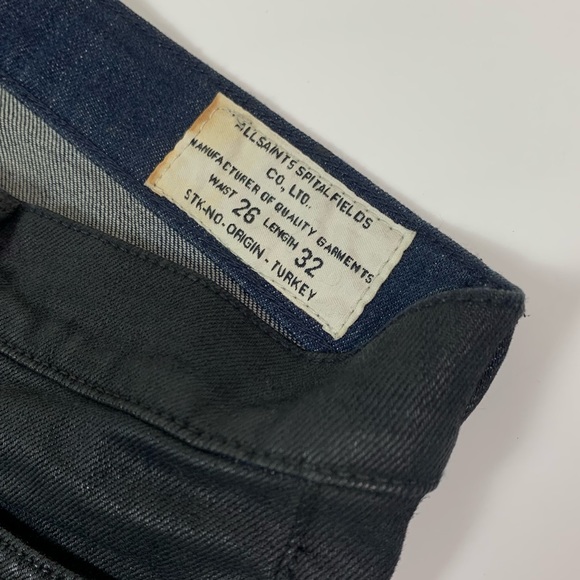 All Saints Huko Pipe Skinny Jeans Womens Size 26 x 32 - Picture 4 of 9